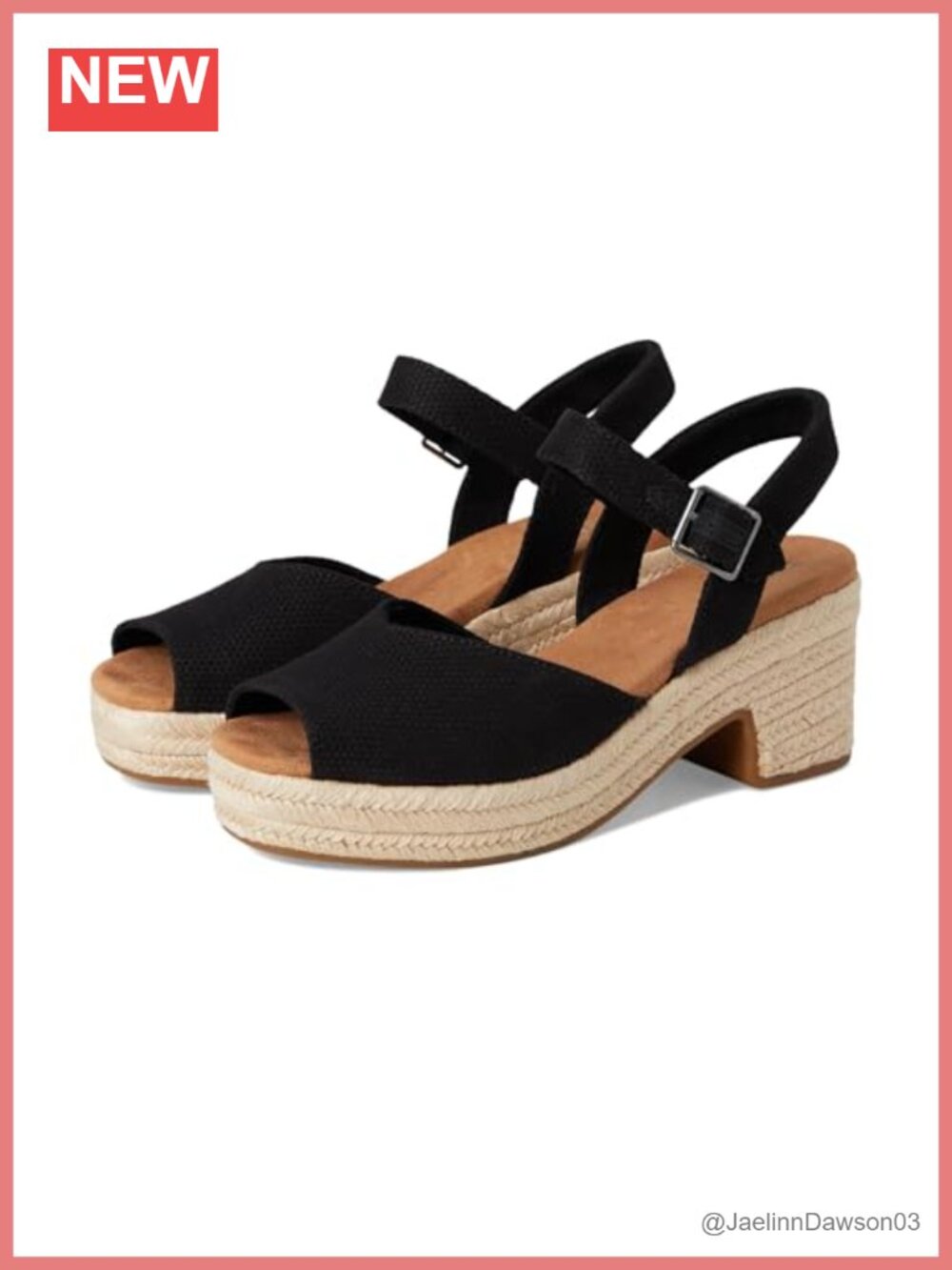 TOMS Isla Peep Toe Heeled Sandals Women's Block Heel Platform Nylon